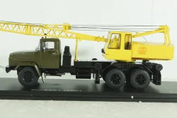 КС-4561(250) Автокран на шасси Краз 250, хаки/желтый, SSM1551, SSM 1:43