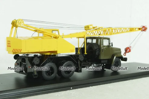 КС-4561(250) Автокран на шасси Краз 250, хаки/желтый, SSM1551, SSM 1:43