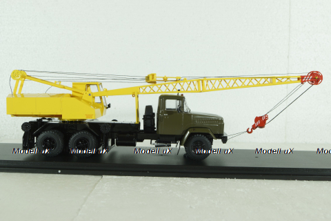КС-4561(250) Автокран на шасси Краз 250, хаки/желтый, SSM1551, SSM 1:43