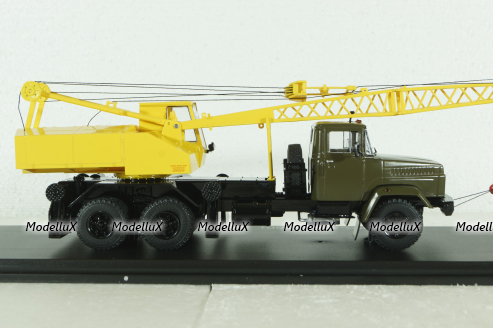 КС-4561(250) Автокран на шасси Краз 250, хаки/желтый, SSM1551, SSM 1:43