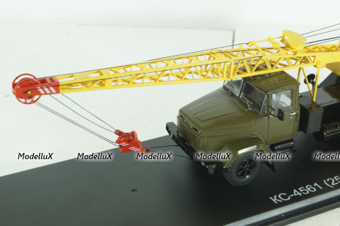 КС-4561(250) Автокран на шасси Краз 250, хаки/желтый, SSM1551, SSM 1:43