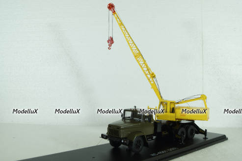 КС-4561(250) Автокран на шасси Краз 250, хаки/желтый, SSM1551, SSM 1:43