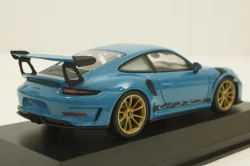 Porsche 911 (991 II) GT3 RS with gold rims 2018 lightblue, 413067046, Minichamps 1:43