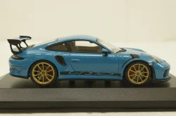 Porsche 911 (991 II) GT3 RS with gold rims 2018 lightblue, 413067046, Minichamps 1:43