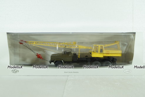 КС-4561(250) Автокран на шасси Краз 250, хаки/желтый, SSM1551, SSM 1:43
