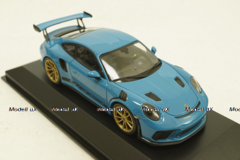 Porsche 911 (991 II) GT3 RS with gold rims 2018 lightblue, 413067046, Minichamps 1:43