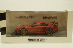 Porsche 911 (991 II) GT3 RS with gold rims 2018 red, 413067069, Minichamps 1:43