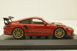 Porsche 911 (991 II) GT3 RS with gold rims 2018 red, 413067069, Minichamps 1:43
