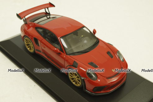 Porsche 911 (991 II) GT3 RS with gold rims 2018 red, 413067069, Minichamps 1:43