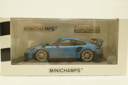 Porsche 911 (991 II) GT2 RS with silver rims 2018 lightblue, 413067275, Minichamps 1:43