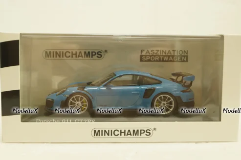 Porsche 911 (991 II) GT2 RS with silver rims 2018 lightblue, 413067275, Minichamps 1:43