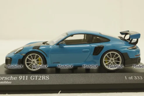 Porsche 911 (991 II) GT2 RS with silver rims 2018 lightblue, 413067275, Minichamps 1:43