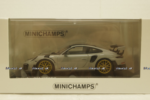 Porsche 911 (991/2) GT2 RS with gold rims 2018 lightgrey, 413 067288, Minichamps 1:43