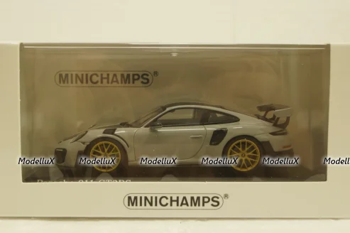 Porsche 911 (991/2) GT2 RS with gold rims 2018 lightgrey, 413 067288, Minichamps 1:43