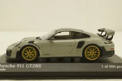 Porsche 911 (991/2) GT2 RS with gold rims 2018 lightgrey, 413 067288, Minichamps 1:43