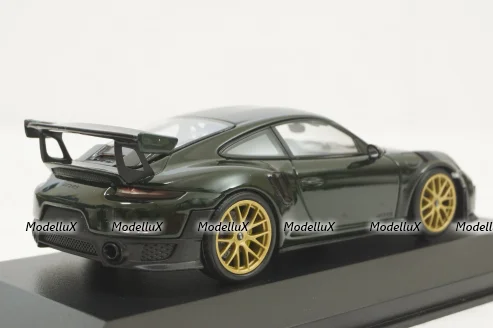 Porsche 911 (991 II) GT2-RS  with gold rims 2018 darkgreen, 413067286,  Minichamps 1:43