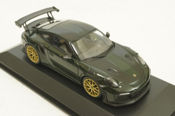 Porsche 911 (991 II) GT2-RS  with gold rims 2018 darkgreen, 413067286,  Minichamps 1:43