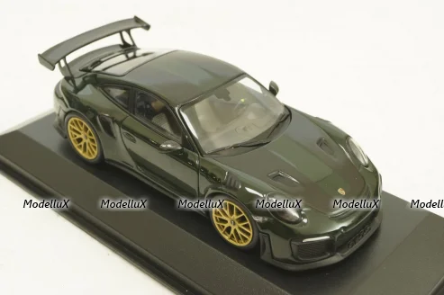 Porsche 911 (991 II) GT2-RS  with gold rims 2018 darkgreen, 413067286,  Minichamps 1:43