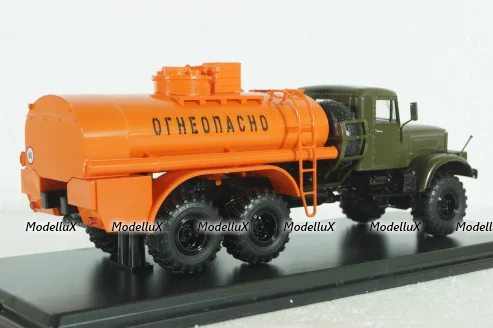Краз-255 АЦ-8,5 топливозаправщик, хаки-оранжевый, SSM1178, SSM 1:43