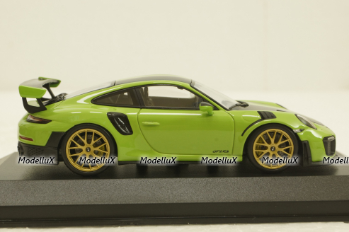 Porsche 911 (991 II) GT2 RS with gold rims 2018 green, 413067283, Minichamps 1:43