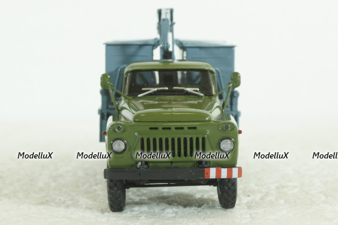 М-30 (53) мусоровоз М-30, на шасси Газ-53 (ранний), хаки/синий, Автоистория 1:43