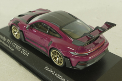 Porsche 911 (992) GT3 RS with Weissach-Package, rubin red/golden rims and black décor, 413062123, Minichamps 1:43