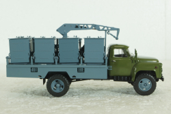 М-30 (53) мусоровоз М-30, на шасси Газ-53 (ранний), хаки/синий, Автоистория 1:43