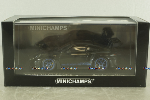 Porsche 911 (992) GT3 RS with Weissach-Package, blue/black rims and black décor, 413062109, Minichamps 1:43  