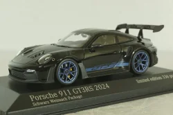 Porsche 911 (992) GT3 RS with Weissach-Package, blue/black rims and black décor, 413062109, Minichamps 1:43  