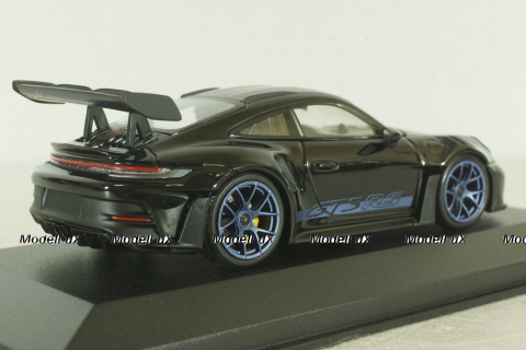 Porsche 911 (992) GT3 RS with Weissach-Package, blue/black rims and black décor, 413062109, Minichamps 1:43  