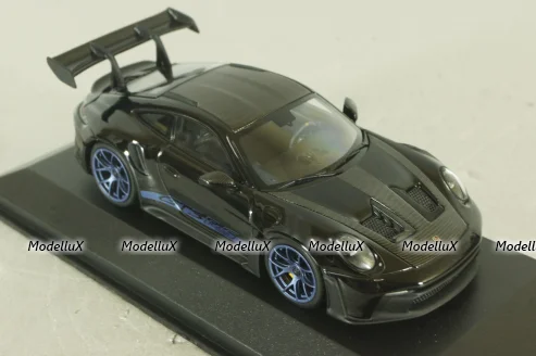 Porsche 911 (992) GT3 RS with Weissach-Package, blue/black rims and black décor, 413062109, Minichamps 1:43  