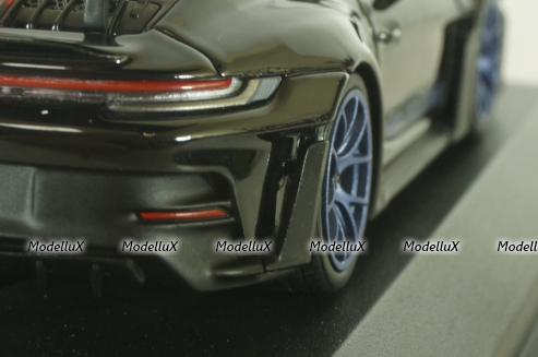 Porsche 911 (992) GT3 RS with Weissach-Package, blue/black rims and black décor, 413062109, Minichamps 1:43  