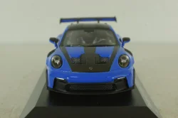 Porsche 911 (992) GT3 RS with Weissach-Package, black/ blue rims and blue décor, 413062122, Minichamps 1:43   