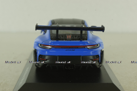 Porsche 911 (992) GT3 RS with Weissach-Package, black/ blue rims and blue décor, 413062122, Minichamps 1:43   