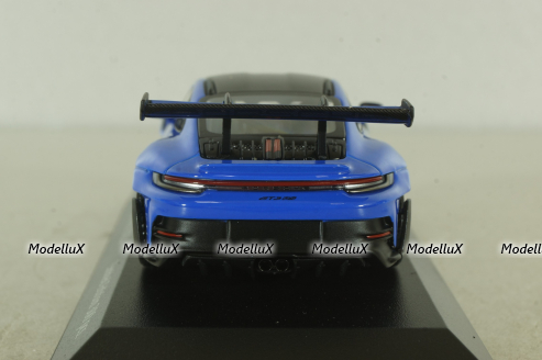 Porsche 911 (992) GT3 RS with Weissach-Package, black/ blue rims and blue décor, 413062122, Minichamps 1:43   