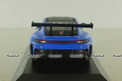 Porsche 911 (992) GT3 RS with Weissach-Package, black/ blue rims and blue décor, 413062122, Minichamps 1:43   