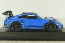 Porsche 911 (992) GT3 RS with Weissach-Package, black/ blue rims and blue décor, 413062122, Minichamps 1:43   