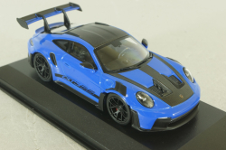 Porsche 911 (992) GT3 RS with Weissach-Package, black/ blue rims and blue décor, 413062122, Minichamps 1:43