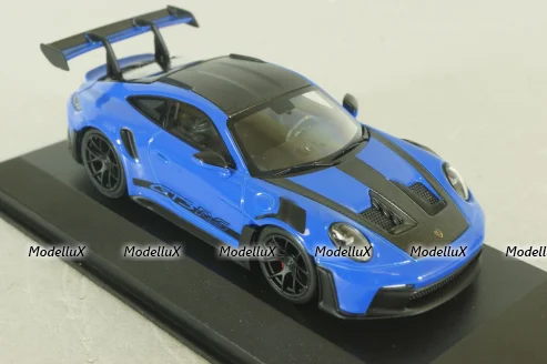 Porsche 911 (992) GT3 RS with Weissach-Package, black/ blue rims and blue décor, 413062122, Minichamps 1:43   