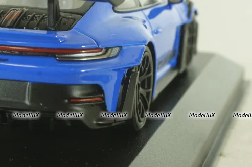 Porsche 911 (992) GT3 RS with Weissach-Package, black/ blue rims and blue décor, 413062122, Minichamps 1:43   