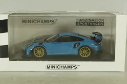 Porsche 911 (991 II) GT2 RS with Weissach Package, blue/golden rims, 413067274, Minichamps 1:43