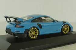Porsche 911 (991 II) GT2 RS with Weissach Package, blue/golden rims, 413067274, Minichamps 1:43
