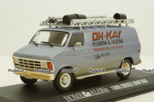 Dodge Ram Van 1986 Movie Home Alone (1990) silver, 86560, Greenlight 1:43