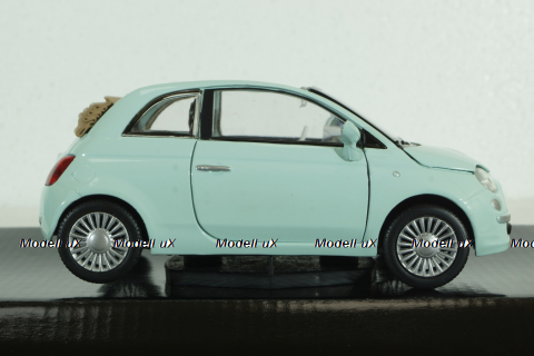 Fiat Nuova 500 Cabrio, blue, 73374, MotorMax 1:24