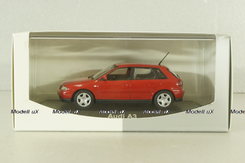 Audi A3 (8L) 1996, red, 20000000616001, Minichamps 1:43