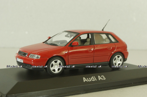Audi A3 (8L) 1996, red, 20000000616001, Minichamps 1:43