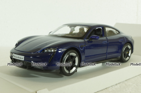 Porsche Taycan 2019, gentian blue, BU21098BL, Burago 1:24