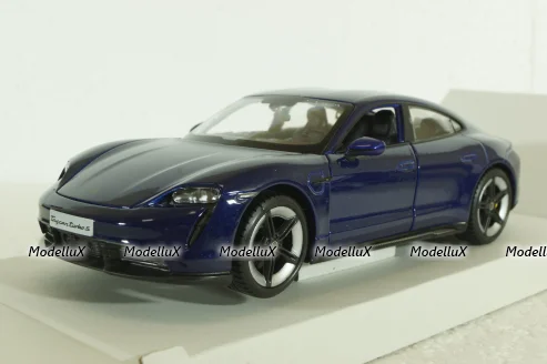 Porsche Taycan 2019, gentian blue, BU21098BL, Burago 1:24