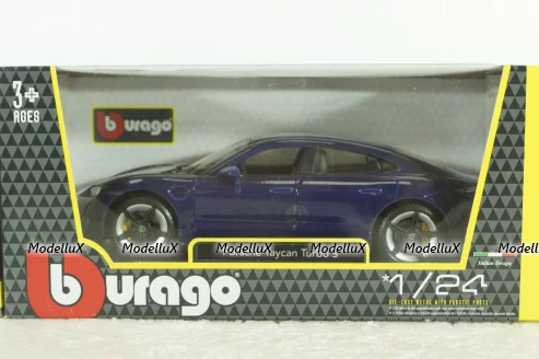 Porsche Taycan 2019, gentian blue, BU21098BL, Burago 1:24