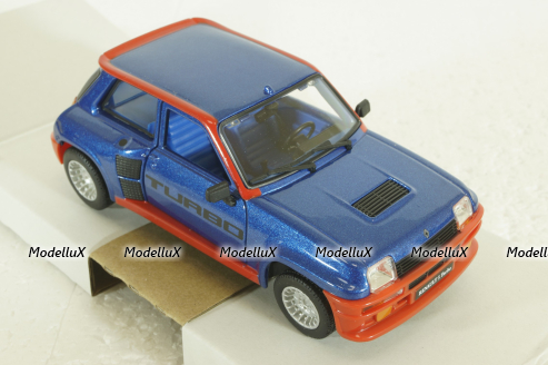 Renault R5 Turbo 1982, blue/red, BU21088B, Burago 1:24